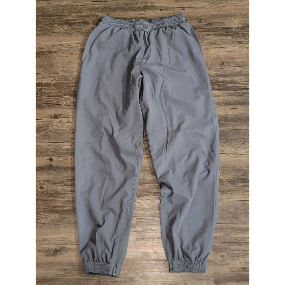 Varsity Spirit Grey Athletic Track Pants Elastic Waist Ankle Zip Joggers M